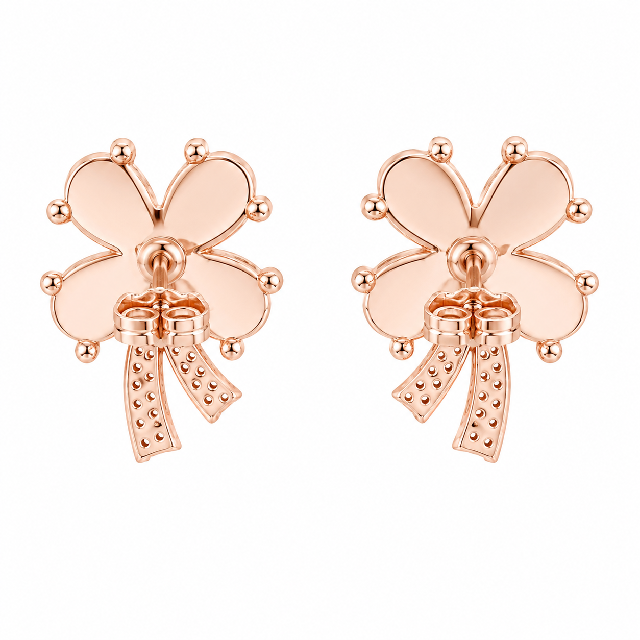 Mint Green Clover Crystal Drop Earrings